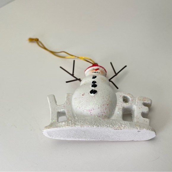 Snowman Hope Ornament Signed Stouffer 2008  Pair - Picture 13 of 15